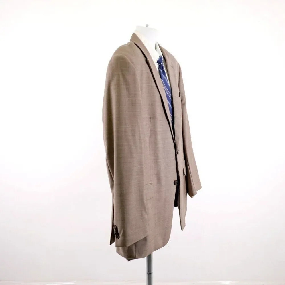 Tommy‎ Hilfiger Brown Tan Sharkskin Wool 44R 2 Button Blazer